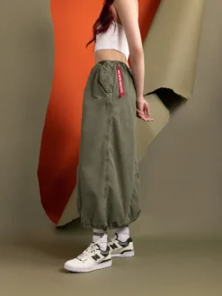 DRAWCORD SKIRT WOMENS (OG-107 GREEN)