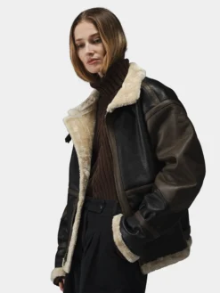 FAUX LEATHER B-3 MOD JACKET
