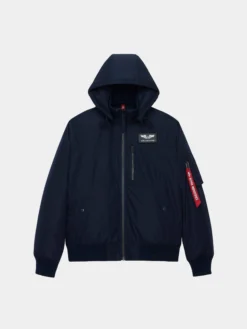HOODED RIB FLIGHT JACKET