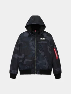 HOODED RIB FLIGHT JACKET