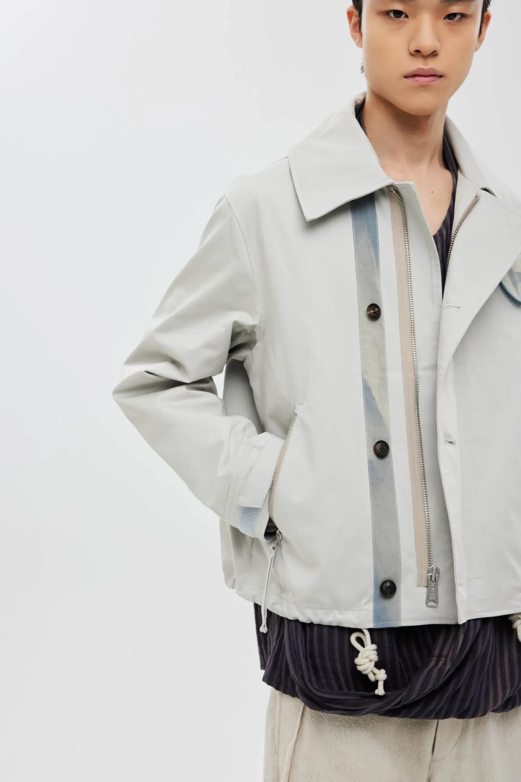 JIYONG KIM X ALPHA SUN BLEACHED WIDE COLLAR