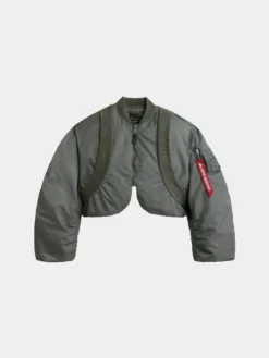KNIT RIB MA-1 FLIGHT JACKET WOMENS (FIELD GRAY)