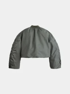 KNIT RIB MA-1 FLIGHT JACKET WOMENS (FIELD GRAY)