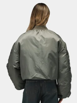 KNIT RIB MA-1 FLIGHT JACKET WOMENS (FIELD GRAY)