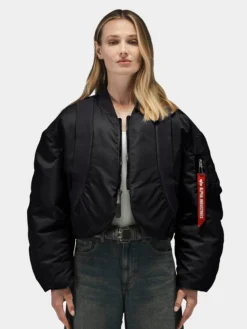 KNIT RIB MA-1 FLIGHT JACKET WOMENS
