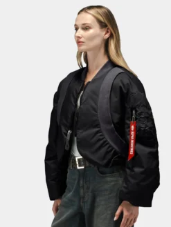 KNIT RIB MA-1 FLIGHT JACKET WOMENS