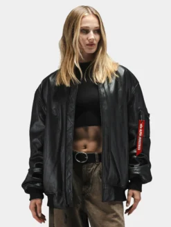 LEATHER MA-1 FLIGHT JACKET