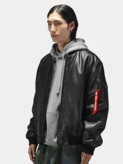 LEATHER MA-1 FLIGHT JACKET