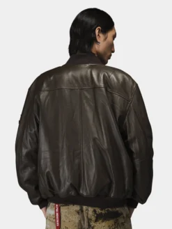 LEATHER MA-1 FLIGHT JACKET (ESPRESSO)