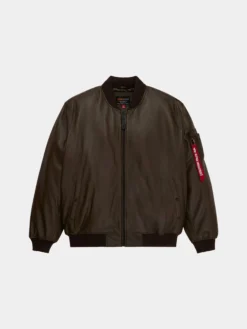 LEATHER MA-1 FLIGHT JACKET (ESPRESSO)