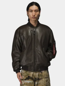 LEATHER MA-1 FLIGHT JACKET (ESPRESSO)