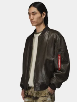 LEATHER MA-1 FLIGHT JACKET (ESPRESSO)