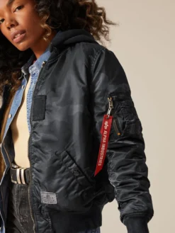 MA-1 HOODED BATTLEWASH BOMBER JACKET
