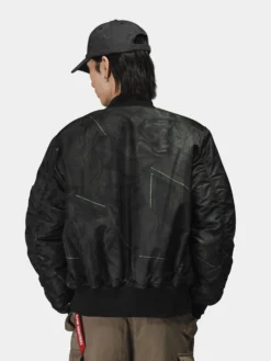 MA-1 ZIPPERED PRINT FLIGHT JACKET