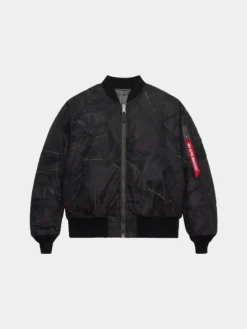 MA-1 ZIPPERED PRINT FLIGHT JACKET