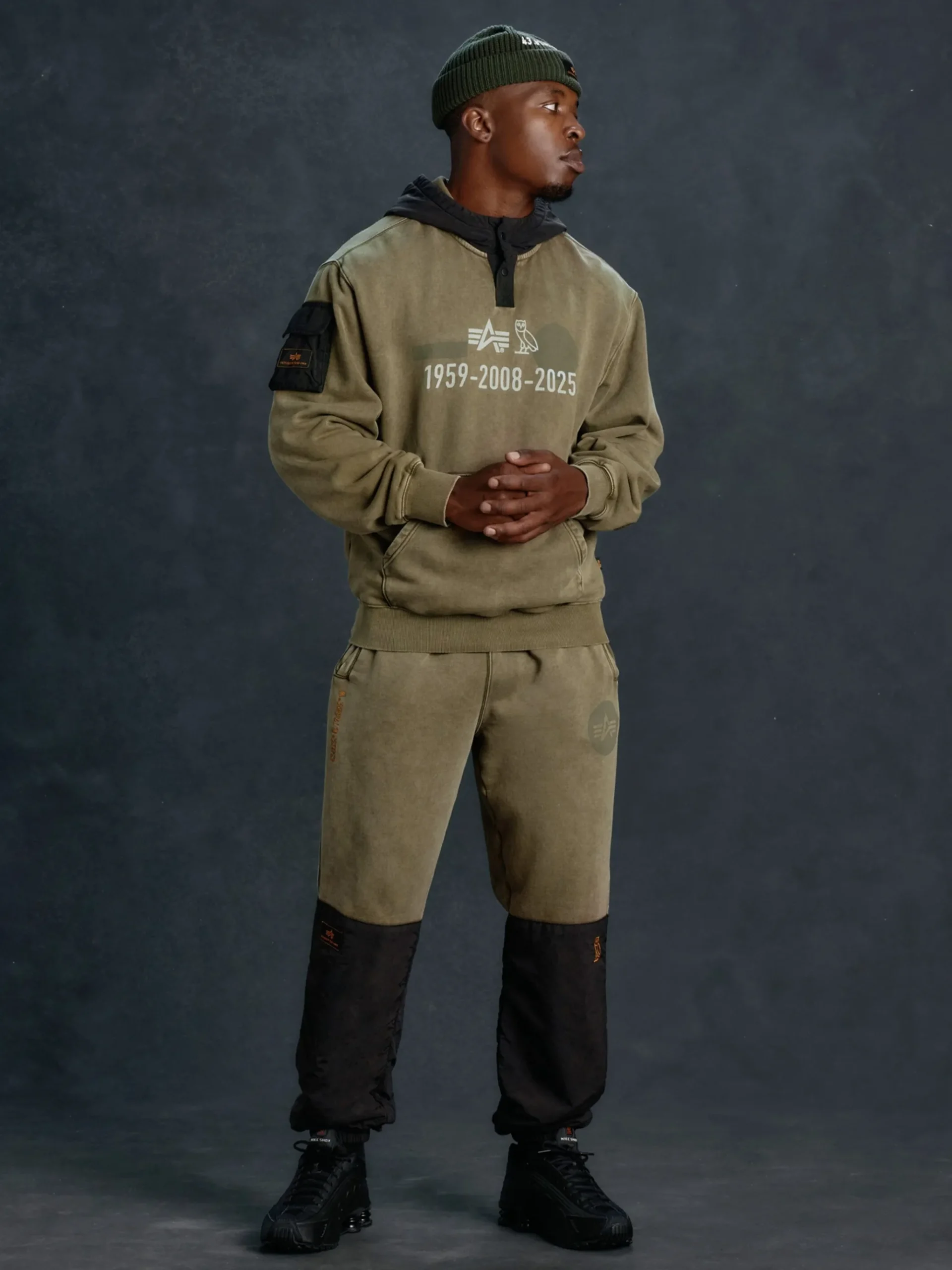 OVO X ALPHA GARMENT DYE FLEECE PANTS